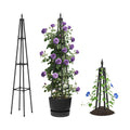 Alisisfores 5.2 FT Obelisk Trellis for Climbing Plants, Black | Garden Trellis, Extra Thickened Plastic-Coated Metal