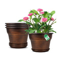 Fodetyff 10 Inch Planters Plant Pots Indoor Outdoor, 4 Pack Plastic Flower Pot for Indoor Plants with Drainage Holes &