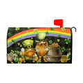 St Patricks Day Gnomes Mailbox Covers Magnetic Large Size 21"x25" Happy St Patricks Day Mailbox Cover Green Lucky Shamrock Post Letter Box Cover Mailbox Wraps for Garden Yard Home St Patricks Decor