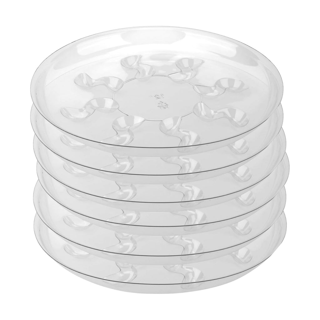 6 Pack Clear PET Plant Drip Tray Plastic Heavy Duty Plant Saucer Drip Trays for pots,Plate Water Catcher, Plant