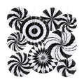 Outus 9 Pcs Black and White Paper Fans Classroom Decorations Candy Paper Fans Peppermint Hanging Candy Cane Ceiling Wall Decor for Halloween Party Back to School Classroom Birthday Party Decoration