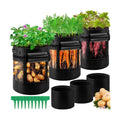 3 Pack 10 Gallon 360° Visibility Potato Grow Bags with Shading Flap | Plant Grow Bags for Growing Potatoes Heavy Duty