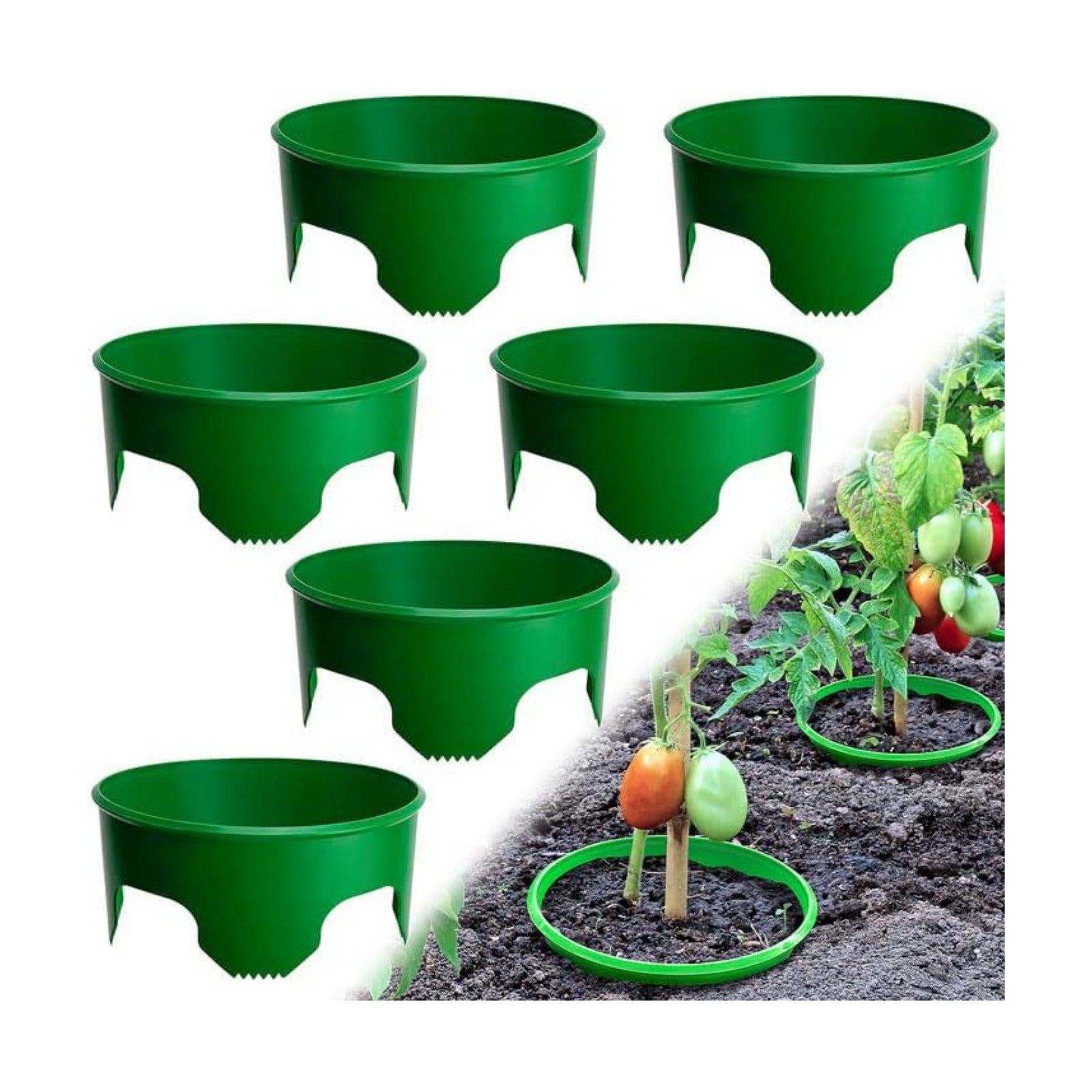 EBaokuup 6 Pcs 10 Inch Planting Grow Rings-Planting Protective Round Edging to Separate Rock and Pest-Planting Rings