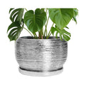 SQOWL Ceramic Pot for Plants - 10 Inch Planter Indoor, Round Large Planter Outdoor with Drainage Hole and Plant Saucer
