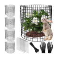 5 Pack Plant Protectors from Animals, 17x14" Plant Cages for Outdoor Plants | Wire Plant Protector, Thick Metal