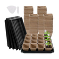 5PCS Seed Starter Tray with 90PCS Square Seed Peat Pots,Seed Starter Kit | Plastic Germination Trays and Square Peat