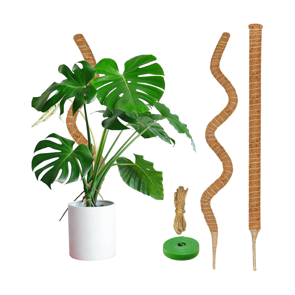 2 Pack Moss Pole, 63-Inch Moss Poles for Plants Monstera,Bendable Plant Support Stakes for Climbing Plants Indoor, Garden Trellis Plant Stick for Potted Plants, Pothos Philodendron
