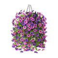Artificial Fake Hanging Flowers Plants Baskets for Outdoor Outside Decor