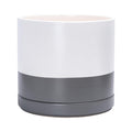 D'vine Dev 14 Inch Ceramic Planter Pot, White/Grey, 94-O-G-6
