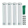 4-Pack Adjustable Plant Support Stakes - Heights: 12"/24"/36" - Stainless Steel & Deep Green - Plant Stakes for Indoor