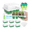 6 Pack Silicone Seed Starter Tray, Reusable Seed Starter Kit with Humidity Adjustable Dome, Lid and Tools for Indoor
