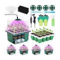 4 Set Self-Watering Seed Starter Tray Kits with Grow Light, Reusable Seed Germination Kit with Adjustable Humidity