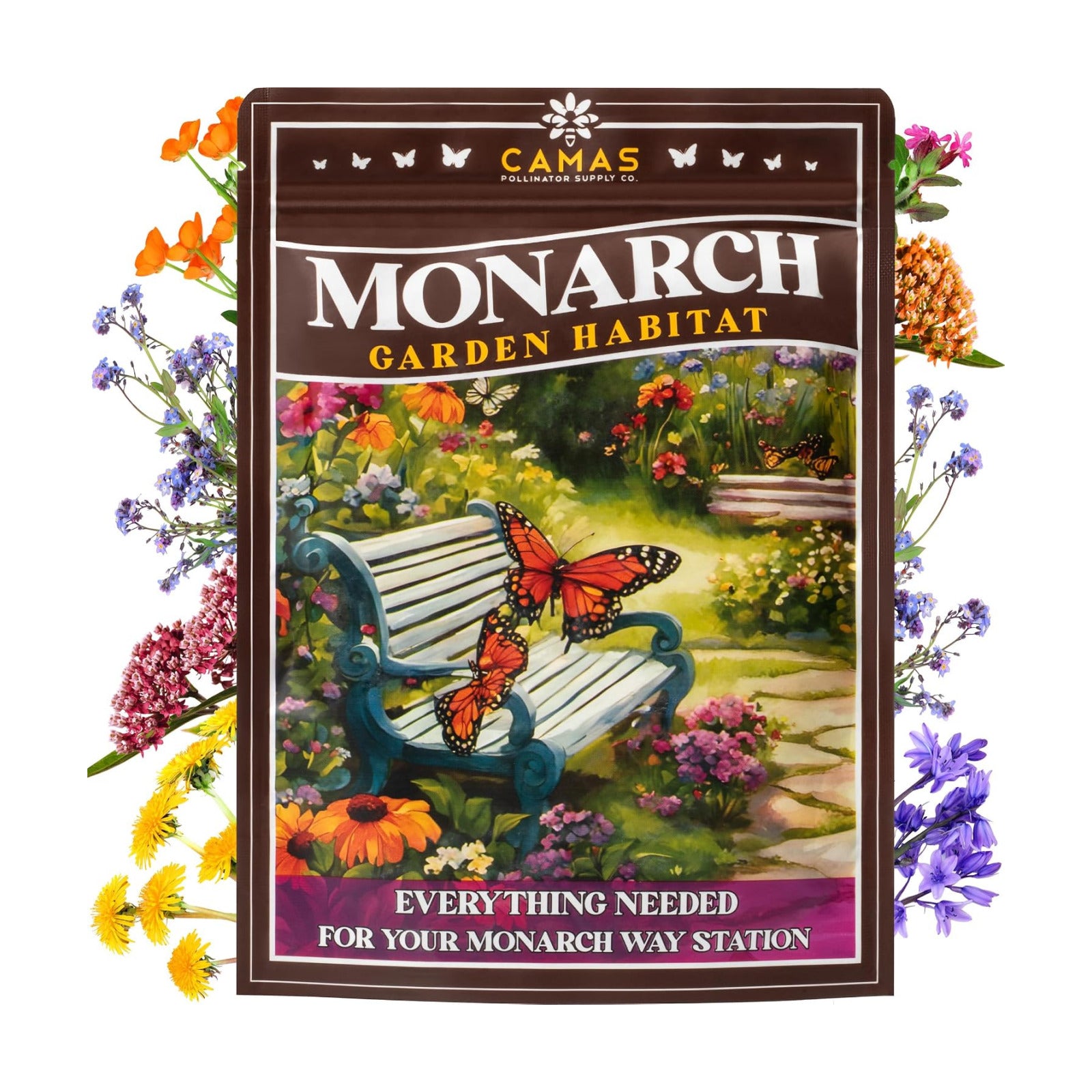 Monarch Butterfly Garden Kit with Milkweed Seeds–Perennial Flower Seeds to Plant Outside| 1/4 Pound Pure Bulk