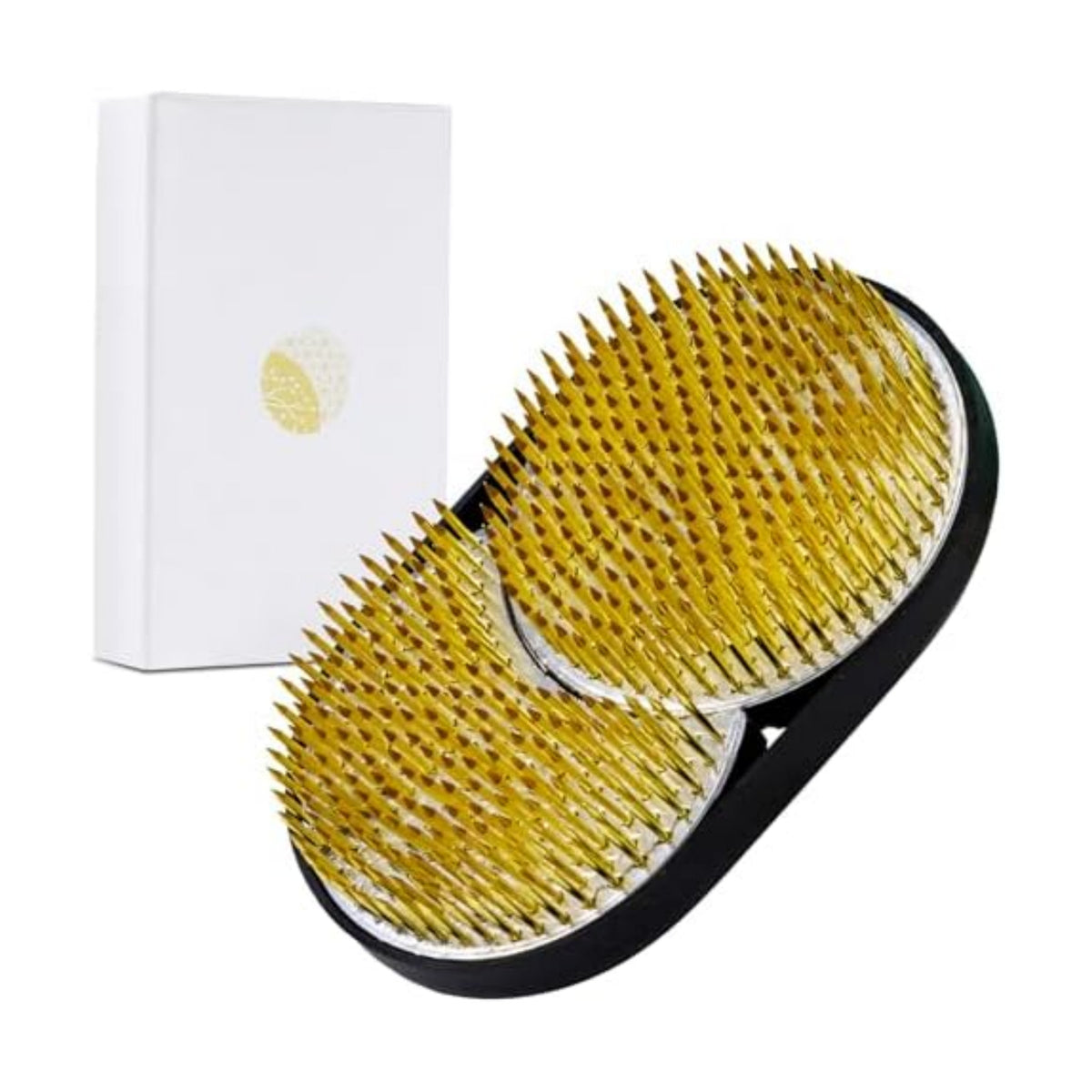 Wazakura Sun and Moon Ikebana Kenzan, Made in Japan, Pin Frog Japanese Flower Holder for Floral Arrangement - 109 x 67mm (4.1” x 2.6”) Brass