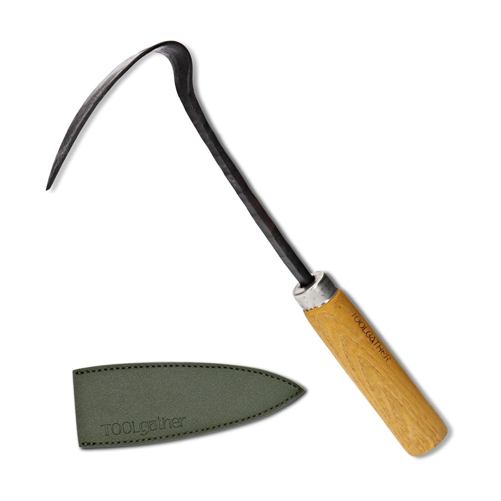 Point Homi Hand Hoe - Traditional Handmade Korean Garden Tool with Chestnut and Acacia Wood Handle for Weeding Digging
