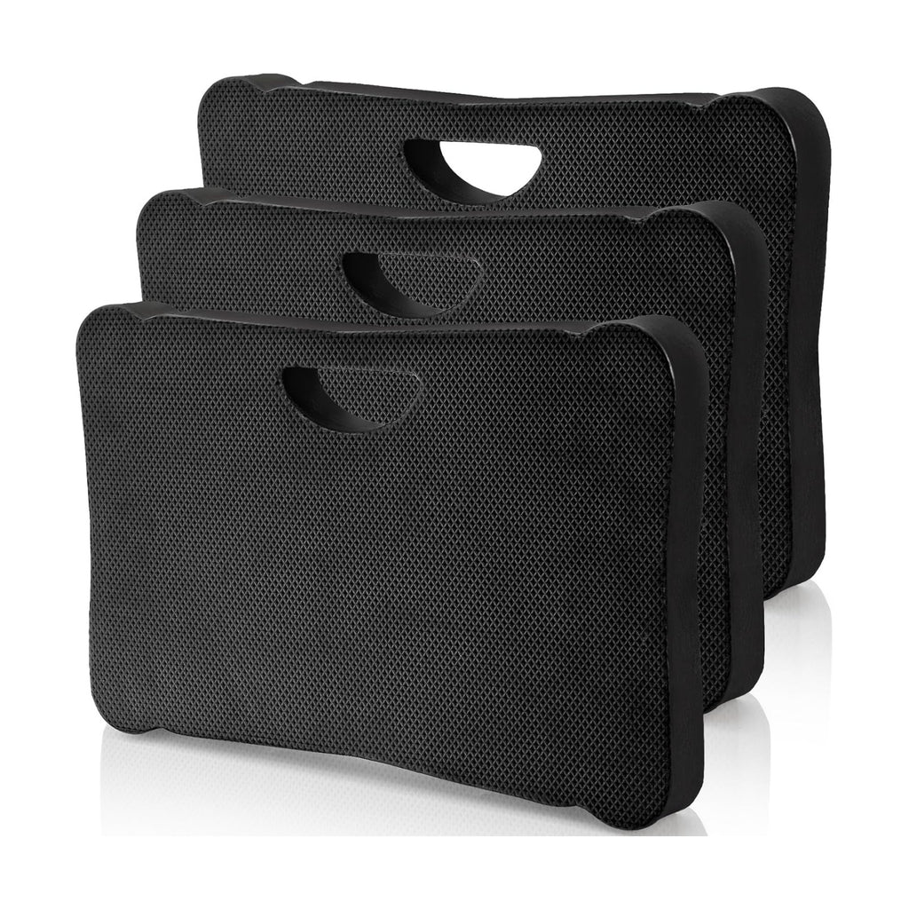 ZENFUN 3 Pack Kneeling Mats, Waterproof Kneeling Pad, Black Heavy Duty Thick Foam Knee Cushion, High Density Premium