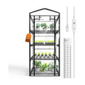 Indoor Greenhouse with Grow Light, 4x20W Plant Lights with Timer | Plant Shelf with Tent, 27.2x19.9x61.8in, Ideal for
