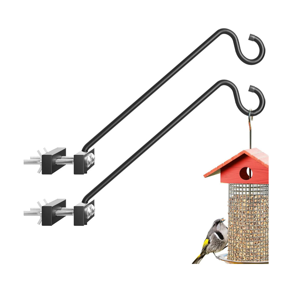 2 Pack 12Inch Deck Hook Deck Bird Feeder Hanger for Railing, 22lbs Capacity | for Hanging Bird Feeders, Suet Baskets