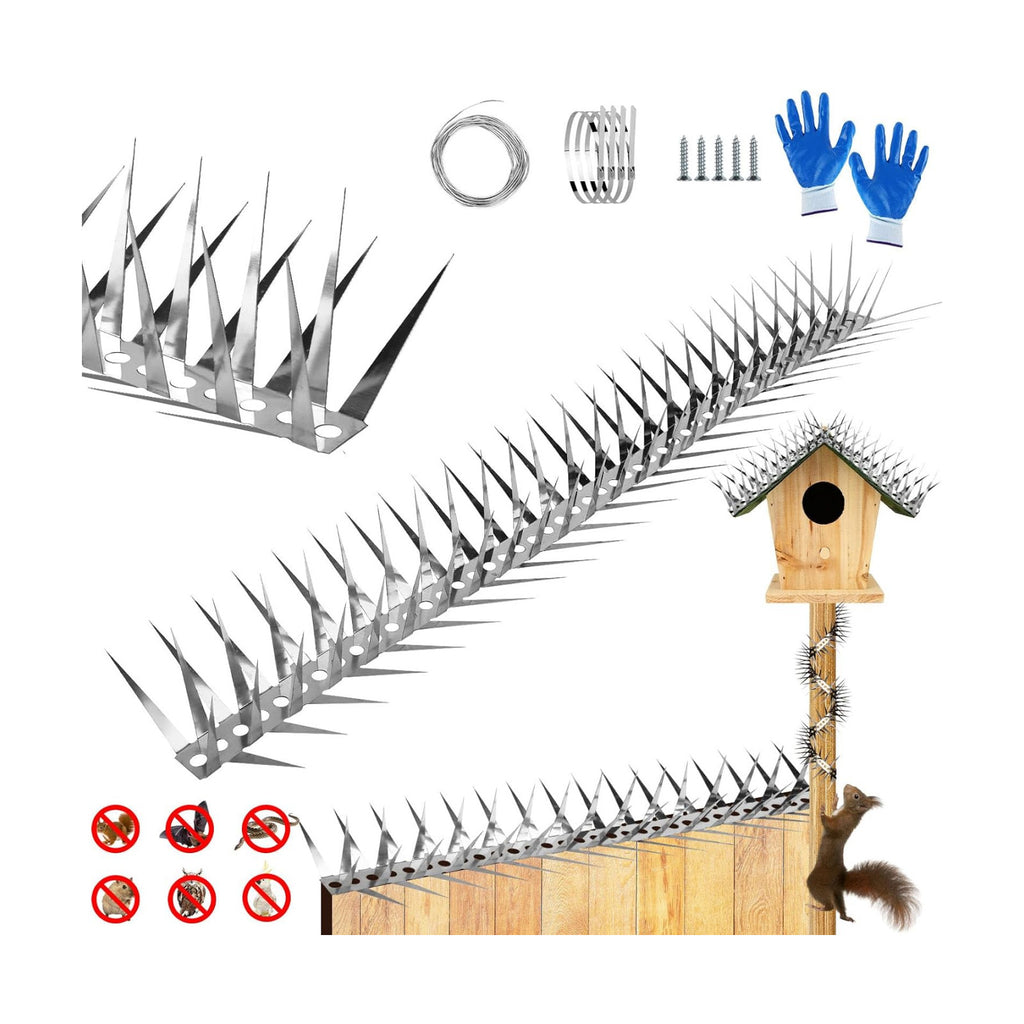 Bird Spikes 3.2 FT Anti Climb Spikes Stainless Steel Bird Squirrel Deterrent