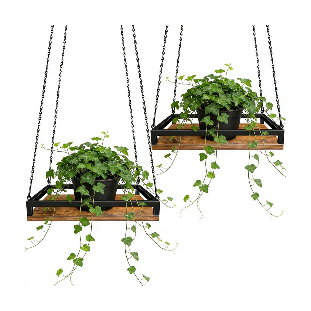 Lilybud--lily Plant Hanger Indoor, 2 Pack 11.8" Wooden Hanging Plant Holder | Hanging Planter for Indoor Plants, Load