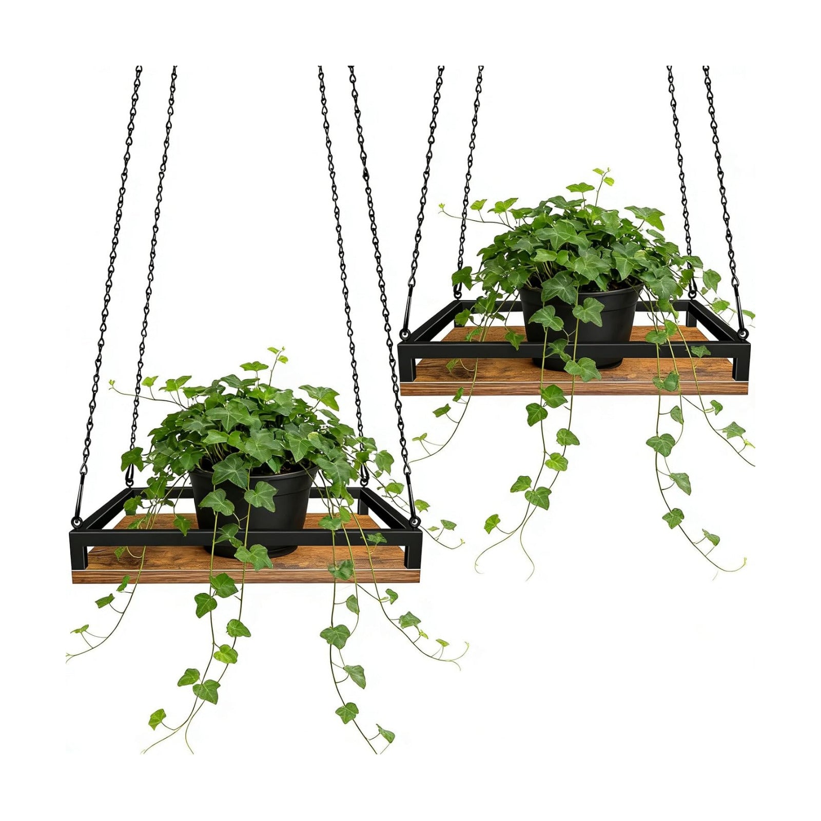 Lilybud--lily Plant Hanger Indoor, 2 Pack 11.8" Wooden Hanging Plant Holder | Hanging Planter for Indoor Plants, Load