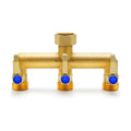 Brass Garden Hose Splitter, 3 Way Hose Splitter, Outdoor Hose Splitter, Outlet for Regulating and Shutting Off Water