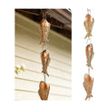 Copper Patina Rain Chain with Rainbow Trout for Heavy Rain, Functional and Decorative Replacement Downspout Chain for