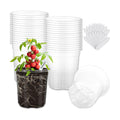 30 Pack Clear Nursery Plant Pots, 5 Inch with Drainage Holes, 20 Labels