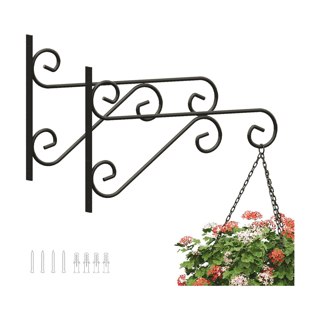 PROWORX 2 Pack 16 Inch Plant Hangers Outdoor Bracket, Indoor Wall Mount Metal Heavy Duty Rust-Resistant Bird Feeder