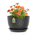 WSMKSZ 12 Inch Wide Water Ripples Flower Pots for Indoor or Outdoor Plants, Large Plant Pots with Drainage Holes &