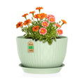 WSMKSZ 12 Inch Large Plant Pots for Indoor or Outdoor Plants, Wide Water Ripples Flower Pots with Drainage Holes &