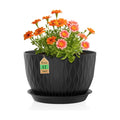 WSMKSZ 12 Inch Large Plant Pots for Indoor or Outdoor Plants, Wide Water Ripples Flower Pots with Drainage Holes &