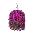 Ammyoo Artificial Fake Hanging Flowers Basket for Spring Summer Decor