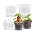 9 Pack 8/7/6 Inch Clear Nursery Pots for Plants with Saucer, Transparent Plastic Plant Pots with Drainage Holes, Sturdy