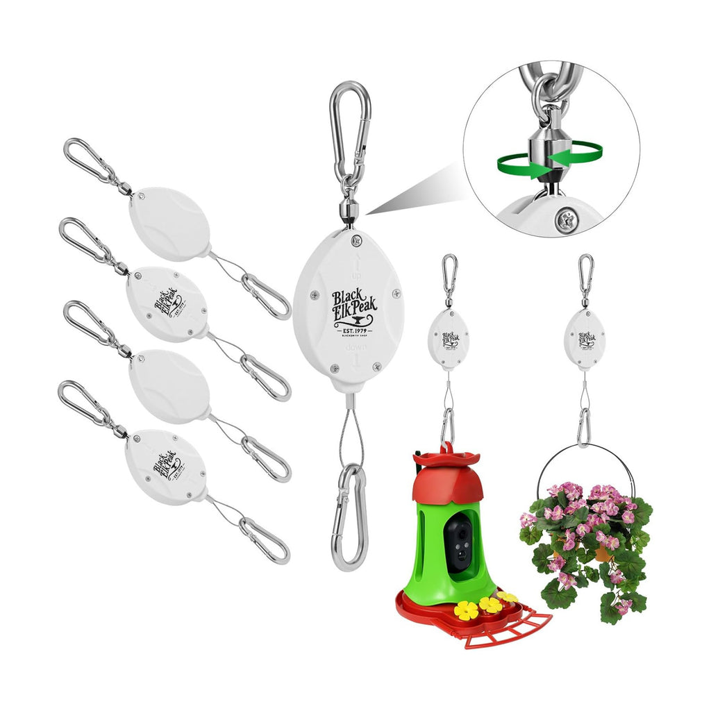 Plant Pulleys for Hanging Plants, Heavy Duty Retractable Hangers, 304 Stainless Steel Rope, Auto Plant Holder