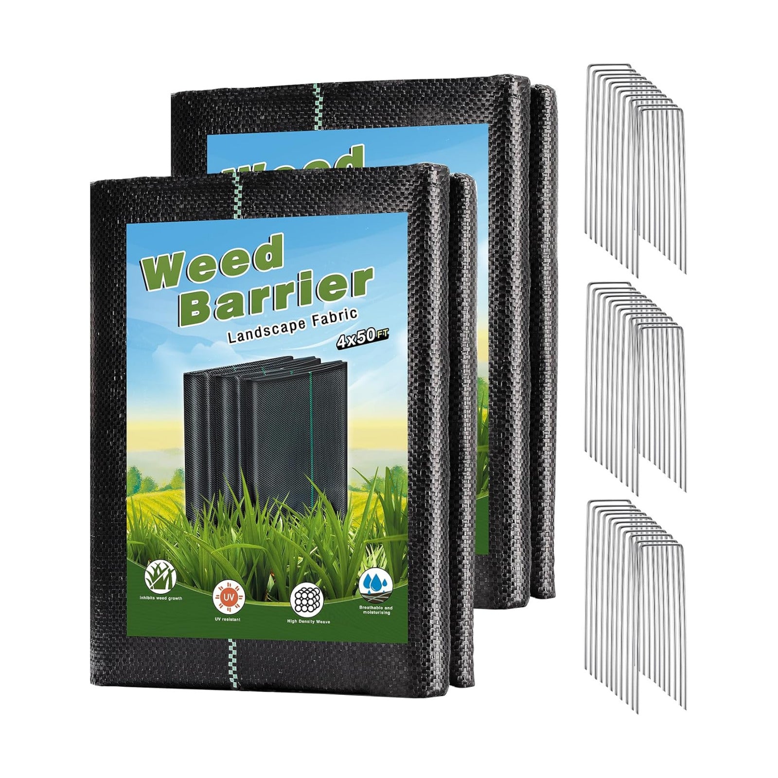 4 x 100FT Garden Weed Barrier Landscape Fabric Heavy Duty Weed Fabric Barrier Premium Garden Ground Cover Weed Control