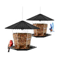 Jealoeur Bird Feeders for Outdoors Hanging Birds Feeder Wild Birds Seed, Black 2 Pack B