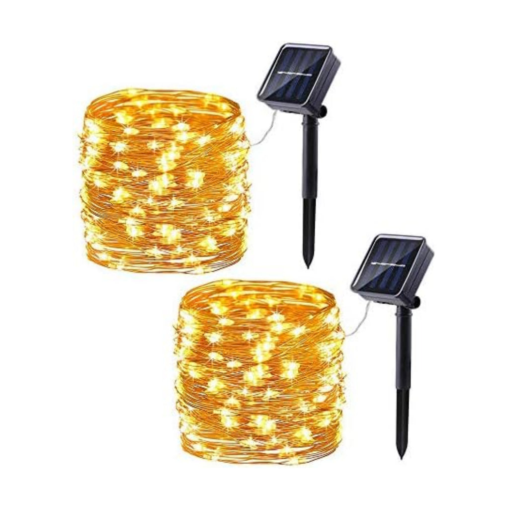 Lomotech Solar Fairy Lights Outdoor, 2 Pack Total 66ft 200 LED,Warm White
