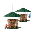 Jealoeur 2 Pack Bird Feeders for Outdoors Hanging Bird Feeder Wild Birds Seed, Green BB