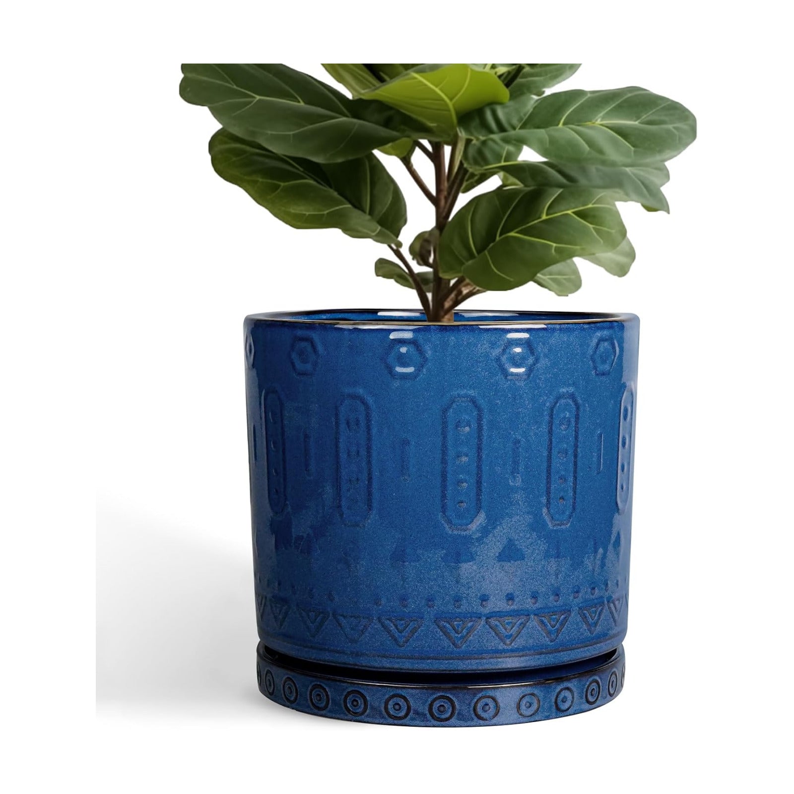 Eightpot 12 Inch Pot for Plants - Ceramic Planter for Indoor Plants Large Plant Pot with Drainage Holes and Saucer