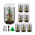 Adnee 8 Pack Wire Plant Protector with Cover-20" x 11" Detachable Metal Plant Protectors Mesh-Garden Plant Protectors
