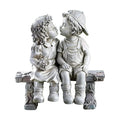 Outdoor Boy Girl Statue for Garden, Yard & Flower Bed Decor | Weather-Resistant Resin, Fist Kiss Figurine Adds