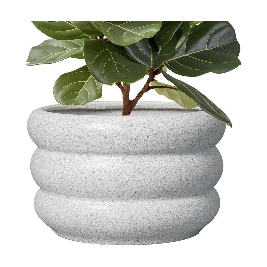 SQOWL Ceramic Planter Pot 13.5 Inch - Plant Pot Indoor with Drainage Hole Large Flower Pot Outdoor Modern Planter House