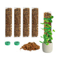 4-Pack 15-Inch Plastic Moss Poles for Monstera & Climbing Plants - Stackable to 60 Inches, Includes Sphagnum Moss &