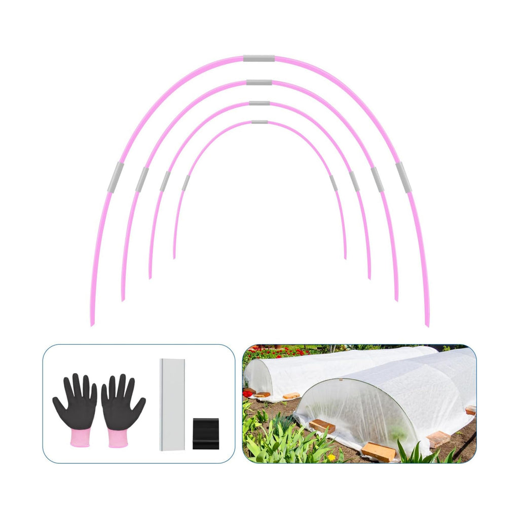 Garden Hoops 60pcs, Sunwuk Greenhouse Hoops for 2.5-5.5ft Wide Raised Bed, 10 Sets of 8.5ft Long Super Bendable