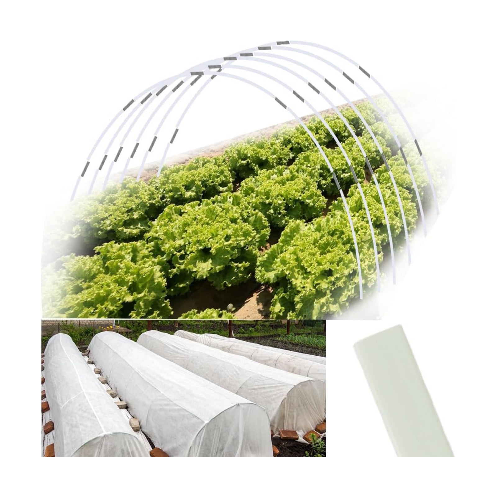 Garden Hoops 120pcs, Sunwuk Greenhouse Hoops for 2.5-5.5ft Wide Raised Bed, 24 Sets of 7.2ft Long Super Bendable