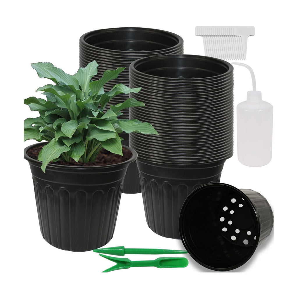 50-Pack 2.5 Gallon Flexible Plastic Plant Pots,Thickened Soft Seed Starting Container for Indoor Outdoor Plants