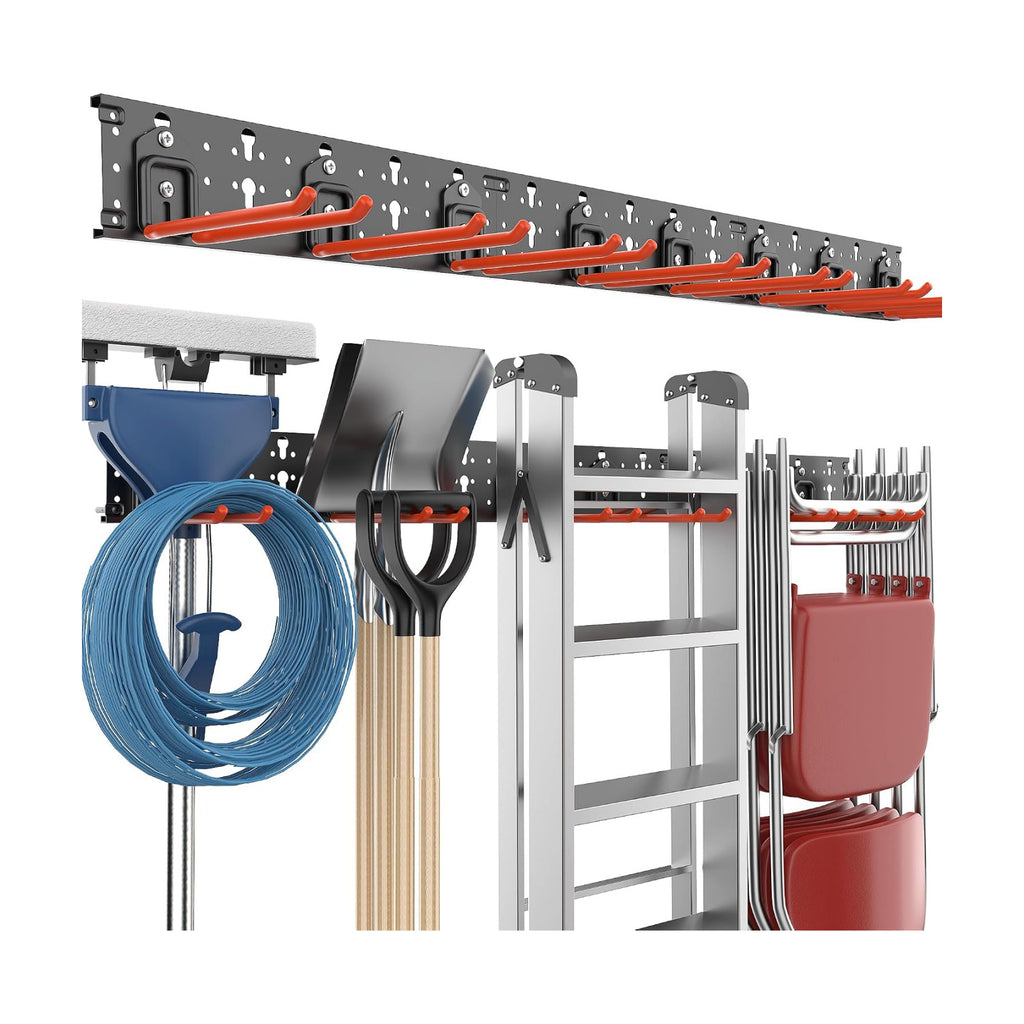 EVERHANGER Garage Tool Storage Organizer Wall Mount, Versatile Garden Tool Rack Organization, Folding Chair Hangers