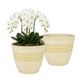 GreenShip 12 Inch Planters for Indoor Outdoor Set of 2 with Drainage Hole | Modern Flower Pots,Weather Resistant Garden