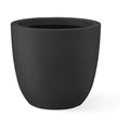 Kante Accent Round Bowl Black Concrete Planter 14" Dia, Outdoor